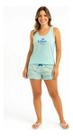 Short Doll Feminino Premium Verão Regata + Short Borboletas -