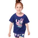 Short Doll Kids Algodão Coelho Família Azul Marinho Puket