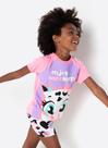 Short doll kids menina visco vaca patches puket tamanho:2