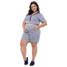 Short Doll Plus Size Gestante e Pós Parto com Botões Linda Gestante