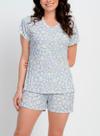Short Doll Podiun 265006 Feminino Estampado Gola V Liganete T. M/XG Short Doll Podiun 265006 Feminino Estampado Gola V Liganete T. M/XG