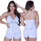 Short Doll Rayka sem Bojo de Microfibra Light e Renda