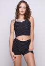Short Dool Adulto Feminino Conjunto Estampa Poá Liganete Confortável Coleção Verão Noite