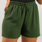 Short Duna Feminino Soltinho Cós Alto Com Elástico Casual Short Duna Feminino Soltinho Cós Alto Com Elástico Casual