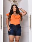 Short e Bermuda Jeans Plus size Feminina Lycra Elastano Empina Bumbum