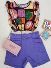 Short estilo alfaiataria com bolso e cinto forrado forrado 96% Poliéster 04% Elastano M/G