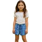 Short Fábula Jardim Encantado Azul Verão