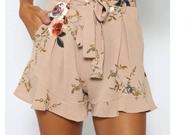 Short Feminino Cintura Alta Floral