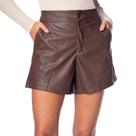 Short Feminino Endless em PU Marrom Short Feminino Endless em PU Marrom