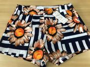 Short Feminino Estampado em Tecido Crepe Alfaiataria com Bolsos Malha Fria Vivi Fashion