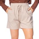 Short Feminino Facinelli Cintura Média Texturizado Areia