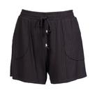 Short Feminino Habana Canelado com Bolsos e Cordão Preto