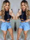 Short Feminino Jeans Curto Elastico Blogueira Short Feminino Jeans Curto Elastico Blogueira