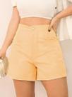 Short Feminino Linho Com Bolso Cintura Alta