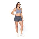 Short Feminino Microfibra Cinza Escuro Tamanho M 100 Poliéster Secagem Rápida Basic+