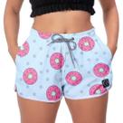 Short Feminino Moda Praia Casual Confortável Soltinho Seca Rápido Diversas Estampas