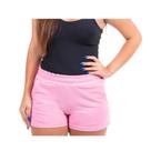 Short Feminino Moletom dia a dia Confortável Super Leve Rosa