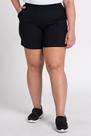 Short Feminino Plus Size Ribana Canelada Bolsos Frente - Shimy
