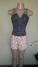Short feminino rosa com estampa floral - Tamanho 36