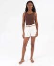 Short Feminino Sarja Clochard Cintura Alta Off White-04041