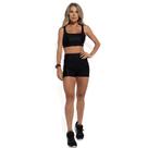 Short Fit Feminino Kotellê Preto Amplifit