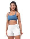 Short Fitness Feminino Cós Alto Modelador Poliamida Dry Zero Transparência Alta Compressão Academia Treino