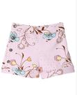 Short florata detalhes no cós