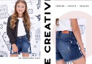 Short Infantil Menina Curto Up Teen Max Denim Kids Tam 10 ao 16 - Ref 9440