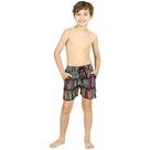 Short Infantil Menino Pedro Preto Estampado Coral Siri Kids