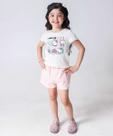 Short Infantil Sarja Clochard Bolsos Tam 4 a 10 Rosa-56209