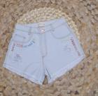 - Short Jeans Cintura Alta Bordado - Luvier - Short Jeans Cintura Alta Bordado - Luvier