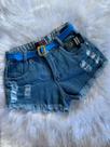 Short jeans Claro com Cinto feminino