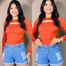 Short Jeans Com Regulagem 3 botões Infantil e Juvenil Menina bloguerinha