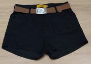Short jeans Maria Premium com cinto cor preto tecido com elastano tamanho 42 e 44 Short jeans Maria Premium com cinto cor preto tecido com elastano tamanho 42 e 44