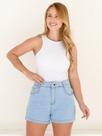 Short Jeans Premium Claro de Bolso Forro Com Pinça Frontal New Vintage