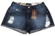 Short Jeans Rastros Dagua Rasgada Puída Cós Médio