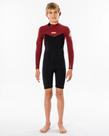 Short John Rip Curl Long Sleeve Boys E5 Neoprene Back Zip Maroon