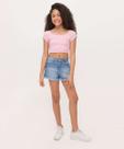 Short Juvenil Jeans Bordado Cereja Tam 10 a 16-71134 Short Juvenil Jeans Bordado Cereja Tam 10 a 16-71134