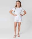 Short Juvenil Sarja Barra Desfiada Tam 10 a 16 Branco-80132