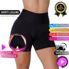 Short Legging Feminino Academia Leg Suplex Levanta Bumbum Preto Armada Force Liso Confortável Meia Coxa Shortinho Leg Básico Poliéster Básico Leggin