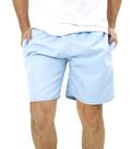 Short Masculino Azul Claro Liso Praia Poliéster Com Bolsos