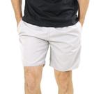 Short Masculino Cinza Liso Praia Poliéster Com Bolsos