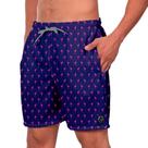 Short Masculino Flamingos Roxo Casual Praia Verão Runner