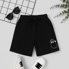 Short Masculino Infantil Estampa Fantasma Boné 140 Estilo Atlético Streetwear Skate Menininho Look