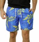 Short Masculino Ixória Água Estampado Folhas Azul Amarelo