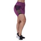 Short Meia Coxa Fitness Feminino Detalhe Tela Cirrê Textura Orbis - Vinho, M
