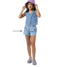 Short Menina Mania Kids Jeans Parachute Cargo Claro Tamanho:2