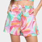 Short Mercatto Cintura Alta Estampado Feminino