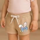 Short Moletinho Infantil Estampado Feminino Clever Rabbit Fofinho Versátil Delicado