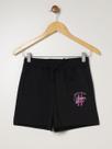 Short Moletom Juvenil Para Menina - PRETO